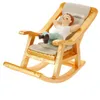 Doll House Accessories House Rocking Chair Adorn Miniature Rocking Chair Dolls Möbler Harts Figurer 230812