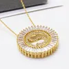 High quality Hotsale Gold Plated Big CZ Micro Pave Diamond Alphabet Letter Initial Pendant Necklace