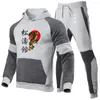 メンズトラックスーツSOKAN KARATE 2023 SPRIND MEN HOODIE TRACKSUIT SETS MALE SWEATSHIRT PULLOVERファッショナブルスポーツ快適なジョギングスーツ