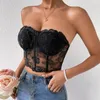 Serbatoi da donna fuori dalla spalla Tuba da ricamo in pizzo Top Chic Cropless Croping Corean Fashion senza maniche Camis Summer Women Corset Bustier