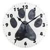 Wall Clocks Black Dog Print Silent Round Clock Battery Operated Non Ticking Desk Hanging Watch For Living Room Bedroom Decor