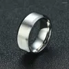 Anéis de casamento aço inoxidável masculino 8mm clássico banda masculina conforto usar jóias tamanho 6 7 8 9 10 11 12 13