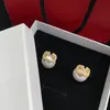 Женские дизайнерские серьги шикарные жемчужные ушные шпильки Полные алмазные буквы Серьги обруча