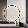 벽 램프 서클 스콘 스콘 라이트 배경 장식 현대 간단한 예술 디자인 거실 소파 조명 장식을위한 LED