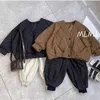 Jackets Winter Kids Brown Parka Jacket Oversized Children Clothing Girls Jongens Jacket Peuter Girl -kleding Outterwear overjas R230812