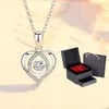 High qualityLove you bling Fashion Cubic zirconia heart-shaped gem necklace custom carved jewelry