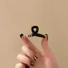 Clips para el cabello Barrettes Diseñador Coreano Dong Men Shui Diamantes M Letra Negro Pequeño Clip de agarre Alto Sentido Cabeza Top Moda Net Red Bang Horquilla Chica 0NR5