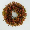 Decorative Flowers Fall Wreath Autumn Hanging Ornament Artificial Wreaths For Front Halloween Thanksgiving Decor Indoor Outdoor