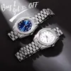 Otros relojes Topgrillz Haded Presidential Presidential Watch Luxury Luxury White Gold de acero inoxidable Reloj con Zirconia 230811