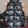 Damesvesten plus size dames herfst instelling glanzend heldere vest winter warm nieuw Koreaans down vest mouwloze jas 3xl zwart blauw hkd230812