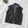 Women's Vests Women's Denim Vest Waistcoat Sleeveless Top Coat Korean Fashion Denim Jacket Loose Leisure Cardigan Basic Style Free Shipping HKD230812