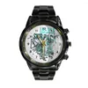Wristwatches Trendy Perpetual Calendar Steel Belt Men's Watches Black And White Skull Horror Watch Sports Business Wrist