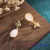 Dangle Earrings White Jade Water Drop Jewelry Fashion Women Ear Studs Charm Real Chinese Natural Talismans Jadeite 925 Silver Luxury