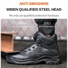 Botas de seguridad hombres trabajan zapatillas indestructibles zapatos de acero punta protectora antisames antisamonado 230812