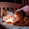 Carino unicorno cartoon night night light neigh night lampade per bambini regali di Natale regali di natale usb il sensore tocco della camera da letto ricaricabile HKD230812