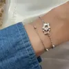 Charm Bracelets Cute Double Layer Chain Crystal Star Bracelet For Women Rhinestone Bangle Wedding Bridal Jewelry Accessories Gifts Sl173