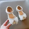 Sandals Little Girls Princess Party Sandals Summer Kids Sequins Bow Sandals Toddler Baby Soft Bottom Wedding Shoes G574 230811