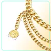 Coutrage de chaîne en or glace pour femmes robes de créateur marque punk frange argent ceintures de taille en métal golden 1058309332