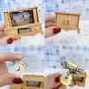 Tools Workshop DIY 1/12 Miniature Living Room TV Cabinet Telephone Forest Family Critters Dollhouse Furniture Accessories Toy For Girls Gifts 230812