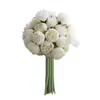 Flores decorativas 1 Bunco de simulação romântica Flor Artificial Easy Cuidado 27 Cabeças Rosa Diy Casamento Hand Bouquet Criar vitalidade