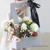 Enveloppe cadeau 5pcs Boîte d'emballage de fleurs portable pliable Bagure de transporteur de fleuriste imperméable Bouquet Rose Bouquet Panier de fête