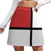 Kjolar de Stijl Artworks - Mondriaan Mini Kjol Kvinnans sommarklänning 2023 Kvinna Skorts för kvinnliga kvinnliga