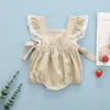 Girl Dresses Toddler Baby Clothes Spring Summer Fall Soft Linen Born Ruffle Sleeveless Disposable Bodysuit