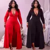 Kvinnors jumpsuits Rompers Jumpsuit Women 5xl Plus Size Outfit BodyCon Off Shoulder Ribbing Office Lady Bodysuit Wholesale Drop 230811