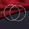 Hoop Earrings 925 Sterling Silver Women's 50/60/70/80MM Round Big Wedding Fashion Jewelry For Women 2023 Christmas