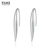 Stud F.I.N.S Original S925 Pure Sterling Silver Ear Hook Earring Curved Glossy Piercing Minimalist Fine Jewelry Women Accessories 230811