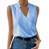 Women's Blouses Summer Vest Stand Collar Sweat Absorption Cool Simple Loose Pure Color Tank Top Casual T-shirt Daily Clothing