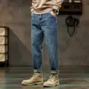Heren jeans baggy mannen harembroek los fit breedbeen vintage kleding casual mannelijke denim broek streetwear gepatchte zakken hiphop kpop 230811