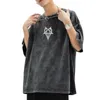 Homens camisetas Mens Camisetas Y2K Hip Hop Carta Impressa Camiseta Destruir Solitário Oversized Tops Harajuku Moda Casual All Match Solto Streetwear 240327