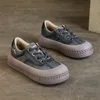 Klädskor cxjywmjl cowhide plattform sneaker hösten casual vulkaniserade damer äkta läder tjock botten sport skate 230812