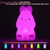 Mini ours lampe de nuit douce Silicone Lumière mignon Bunny Night Light Batterie Colorful Gift Childroom Bedroom Nightlight Battery Hkd230812