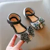 Sandals Little Girls Princess Party Sandals Summer Kids Sequins Bow Sandals Toddler Baby Soft Bottom Wedding Shoes G574 230811