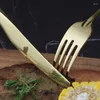 Dinnerware Sets 24pcs Golden Cutlery Set Luxury Tableware Stainless Steel Knife Fork Spoon Western Kitchen Dish Utensils