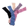 Chaussettes de chaussettes Formation du yoga long Five Finger Cotton Minage fine bas Bassage de fitness Exercice antidérapant Point Split Toe Sock