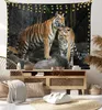 Tapisserier King of the Forest Tiger Tapestry Forest Animal Wall Hanging Tropical Rainforest Landscape For Living Room Bedroom Decorations R230812