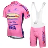 Jersey de cyclisme Ensemble des maillots cyclistes rétro pour hommes kit de vélo de rose jaune