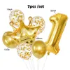 Decoratie 7 stks/set Ballon Nummer Aluminiumfolie Verjaardag Ballon Goud/zilver Ballon Verjaardag Kerstversiering Baby Douche