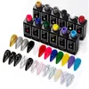 12pcs Spider Gel Tulling Glue Set - Semi-permanente Nail Art Liner Color Gel pour les artistes de ongles professionnels