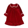 PAJAMAS XMAS PJS Red Veet Button Up Рождественская пижама Детская одежда для сна, соответствующие PJ Girls Pijama Sets 211109 Drop Delive Baby Materni dhnfo