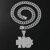 Hip Hop Men rapper diamant hanger ketting glanzend geen excuus letters hanger micro-Inset zirkoon sieraden nachtclub accessoire trui sleutelbeen Cubaanse ketting 1683