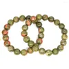 Strand Natural Unakite Crystal Stone Круглый бусинок браслеты запясть