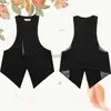 Damesvesten nieuwe aankomst vrouwen mode v-neck mouwloze button down gemonteerde racer terug klassieke vest shirts aparte vest voor formele slijtage hkd230812