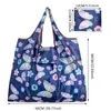 Shopping Bags Reusable Grocery Large Washable Folddable Environment-Friendly Heavy-Duty Pocket Handbag Print Flower