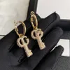 Famous 18K Gold Plated Luxury Brand Designers Letters Dangle Earrings Geometric Women Stainless Steel Crystal Rhinestone Pearl Earring Wedding Party Jewerlry