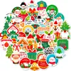 50PCS Christmas Stickers Santa Claus Snowflakes Decals Windows Decorative Sticker Home Party DIY Decoration Paster