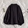 Женская куртка Основные куртки выключить воротничку на молнии Harajuku Elastic Bf Chic Ulzzang Loose Style Cool Streetwear Повседневная верхняя одежда 230811